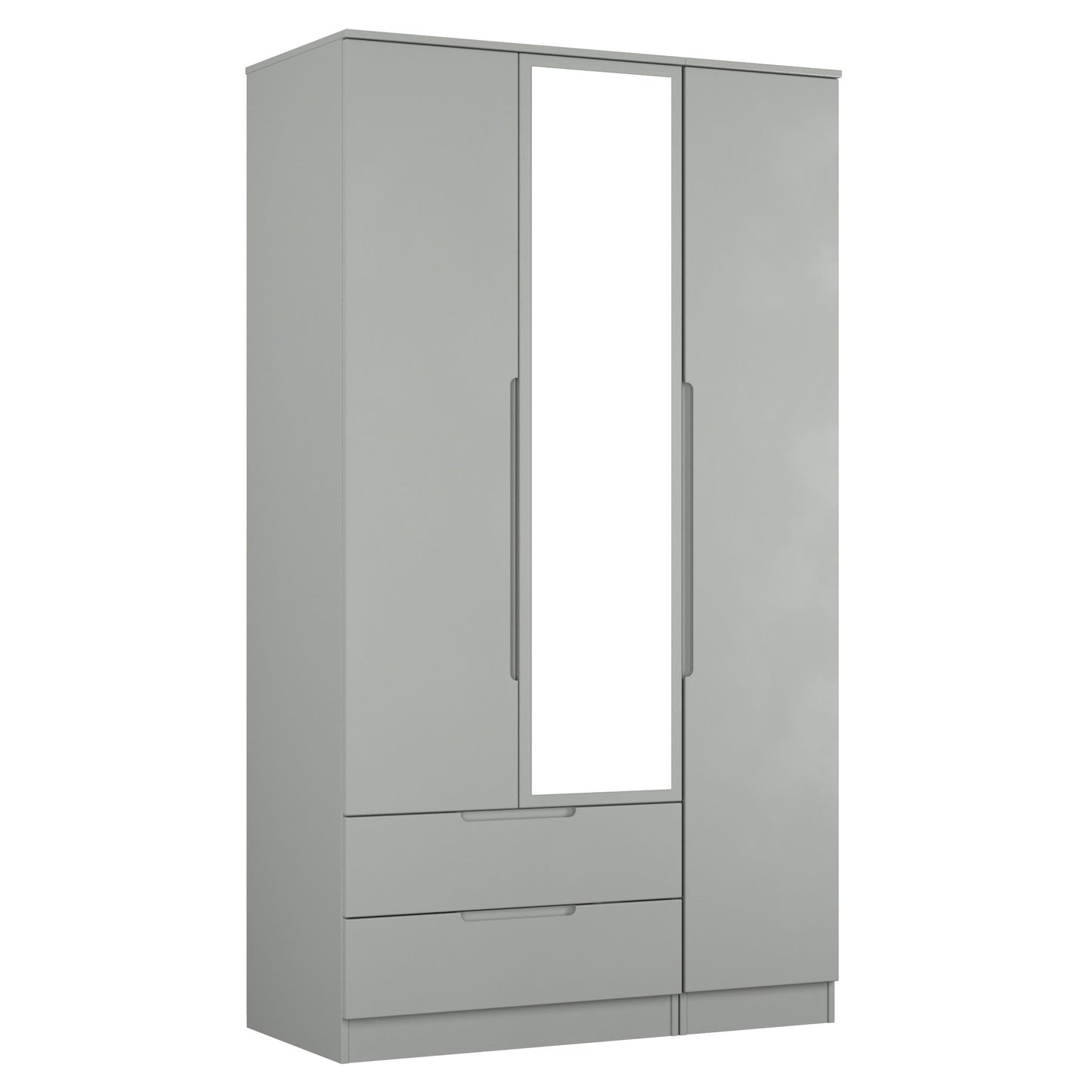 Milan Tall 3 Door 2 drawer mirrored wardrobe