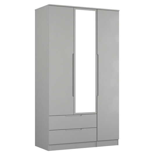 Milan Tall 3 Door 2 drawer mirrored wardrobe
