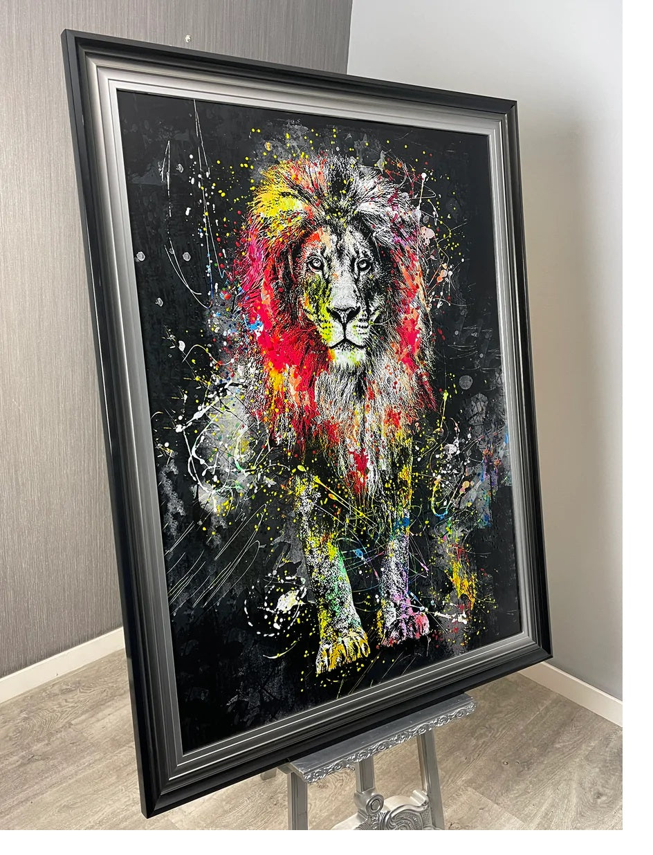 Extra Large Red Graffiti Lion- Over-varnish