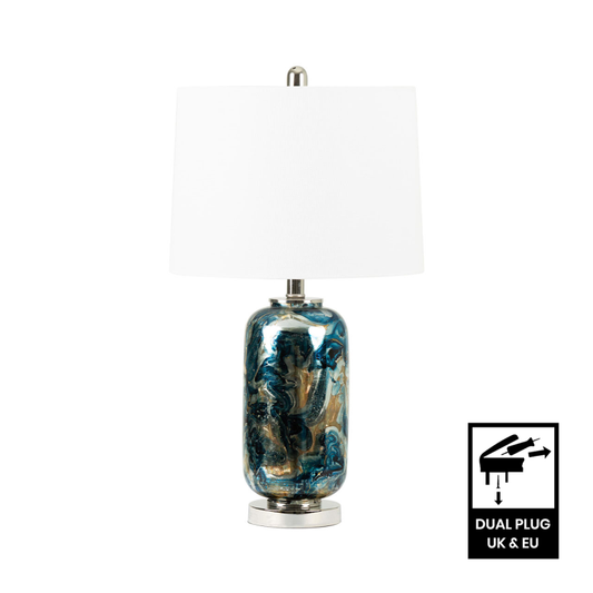 Bule & Silver glass Table lamp