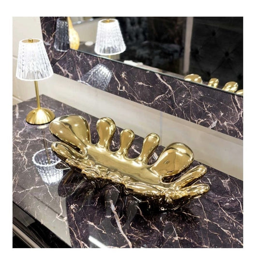 Ceramic Splash Dish -Chrome Or Gold