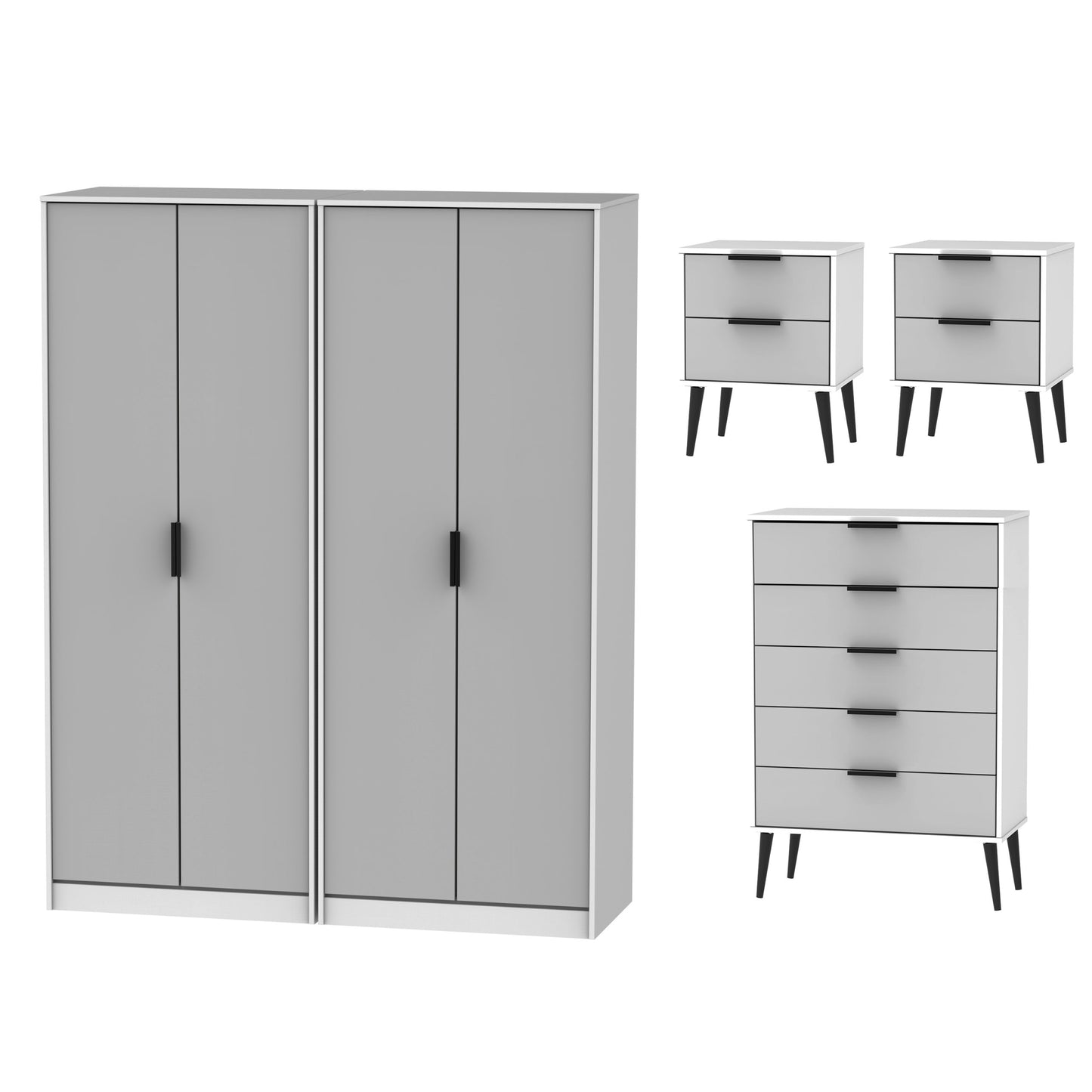 Tokyo Range -OFFER - 4 door robe, Chest & 2x bedsides
