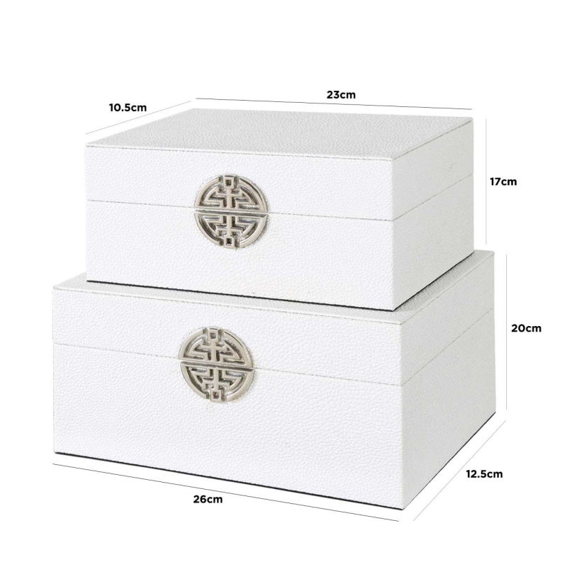 Set of 2 Jewellery boxes White
