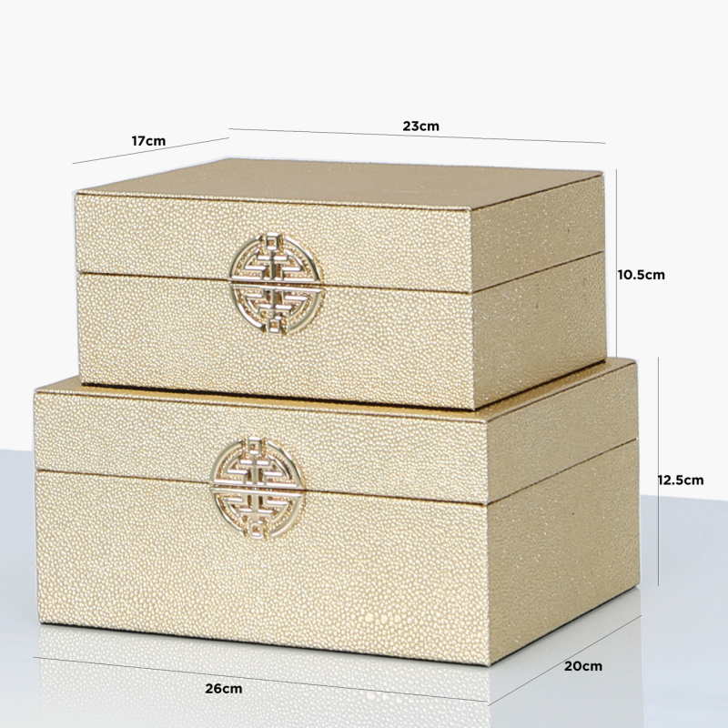 Set of 2 Jewellery boxes Gold