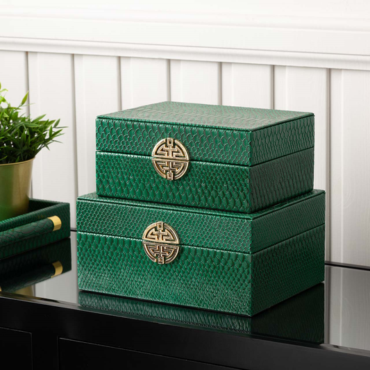 Set of 2 Jewellery boxes Green