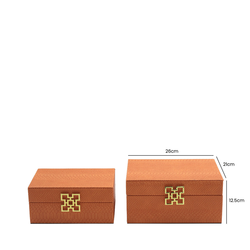 Set of 2 Jewellery boxes Orange