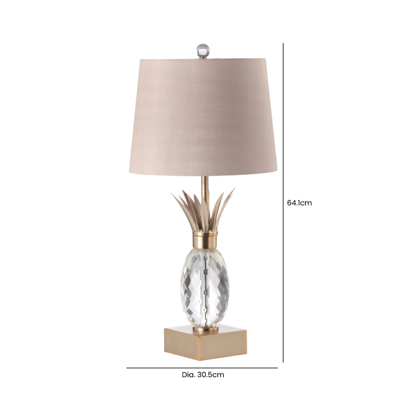 Pineapple Table lamp with faux Silk shade