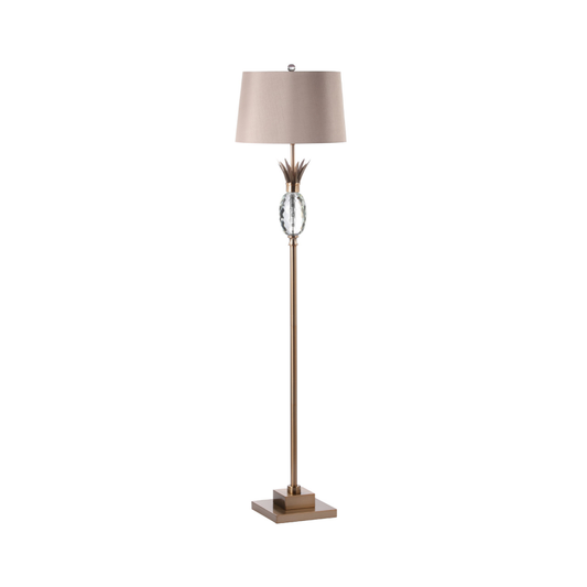 Pineapple Floor lamp with faux Silk shade
