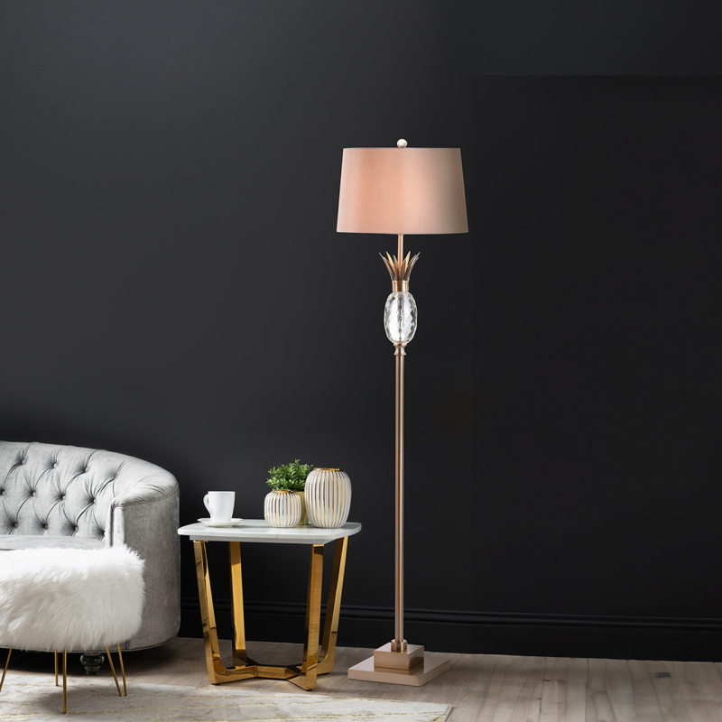Pineapple Floor lamp with faux Silk shade