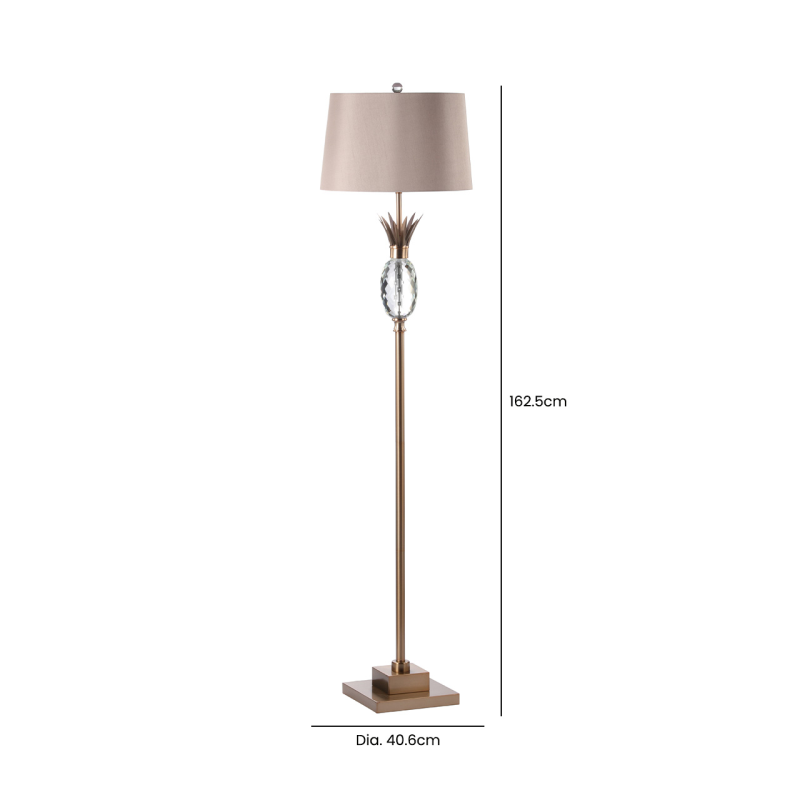 Pineapple Floor lamp with faux Silk shade