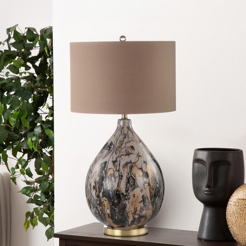 Brown & Gold Abstract Lamp