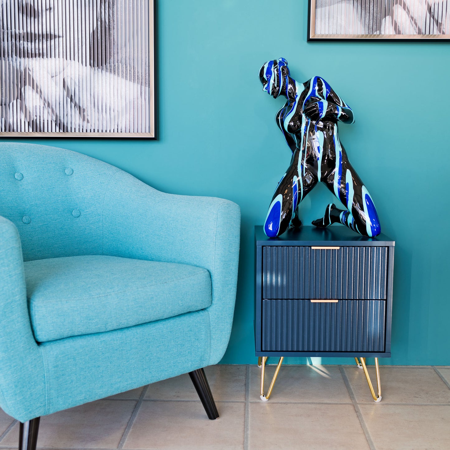 Amorous Lady sculpture 1 Black & Blue