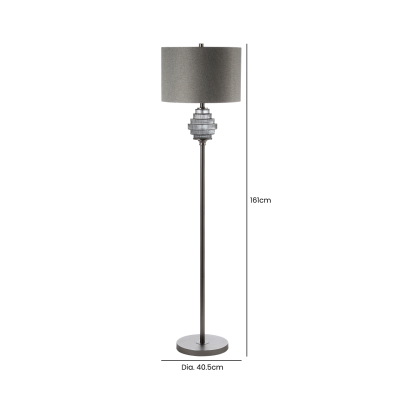 Smoke glass floor lamp