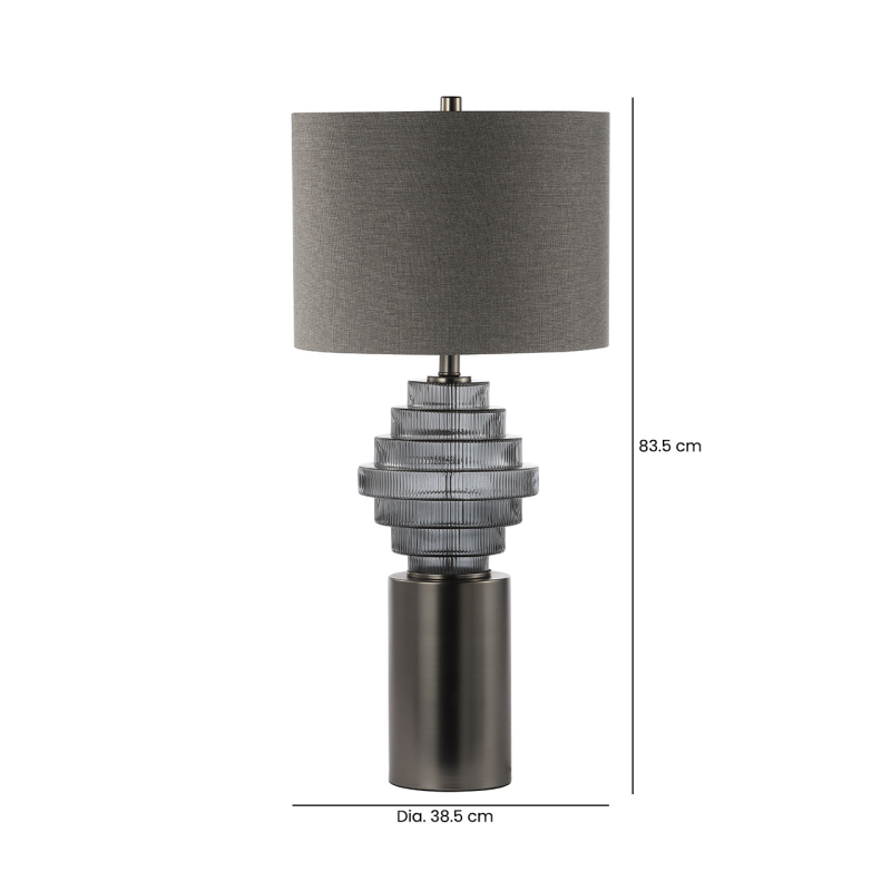 Smoke glass table lamp
