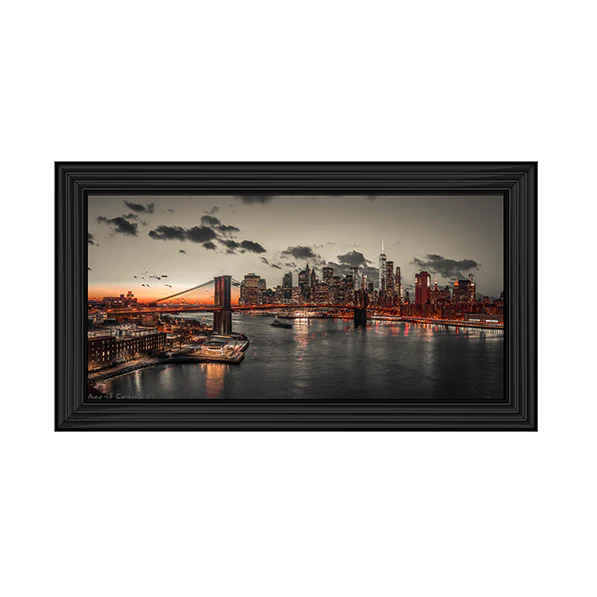 Evening view of manhattan skyline  - Liquid art