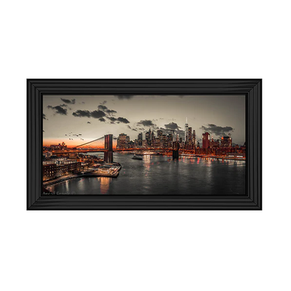 Evening view of manhattan skyline  - Liquid art