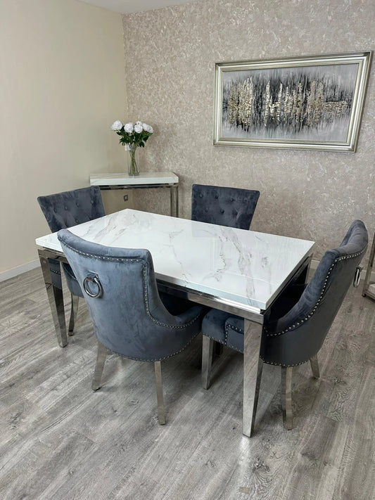 Luciano Marble Dining 1.4 or 1.6 Table Set Offer