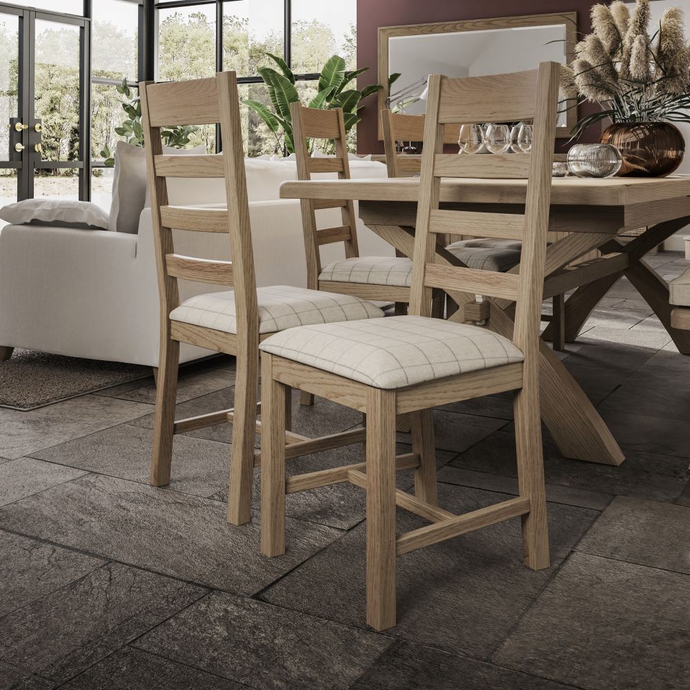 HO-Smoked Oak 130-180cm Ext Table & 6 Chairs