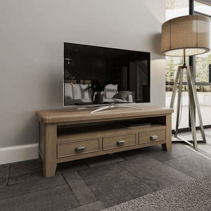 HO-Smoked Oak Large Straight Tv unit