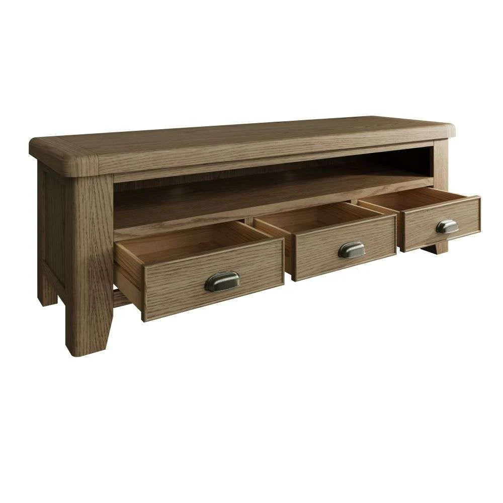 HO-Smoked Oak Large Straight Tv unit