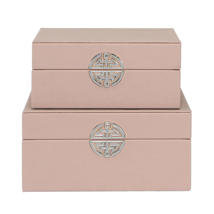 Set of 2 Jewellery boxes pink