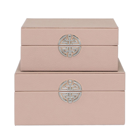 Set of 2 Jewellery boxes pink