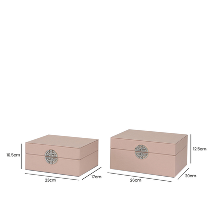 Set of 2 Jewellery boxes pink