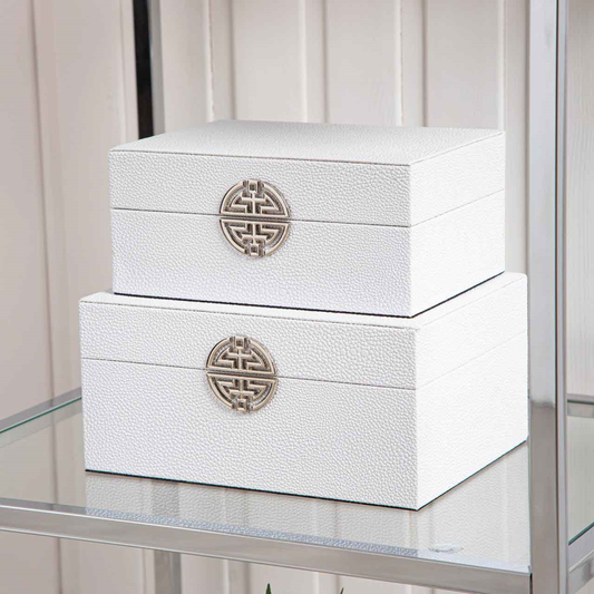 Set of 2 Jewellery boxes White