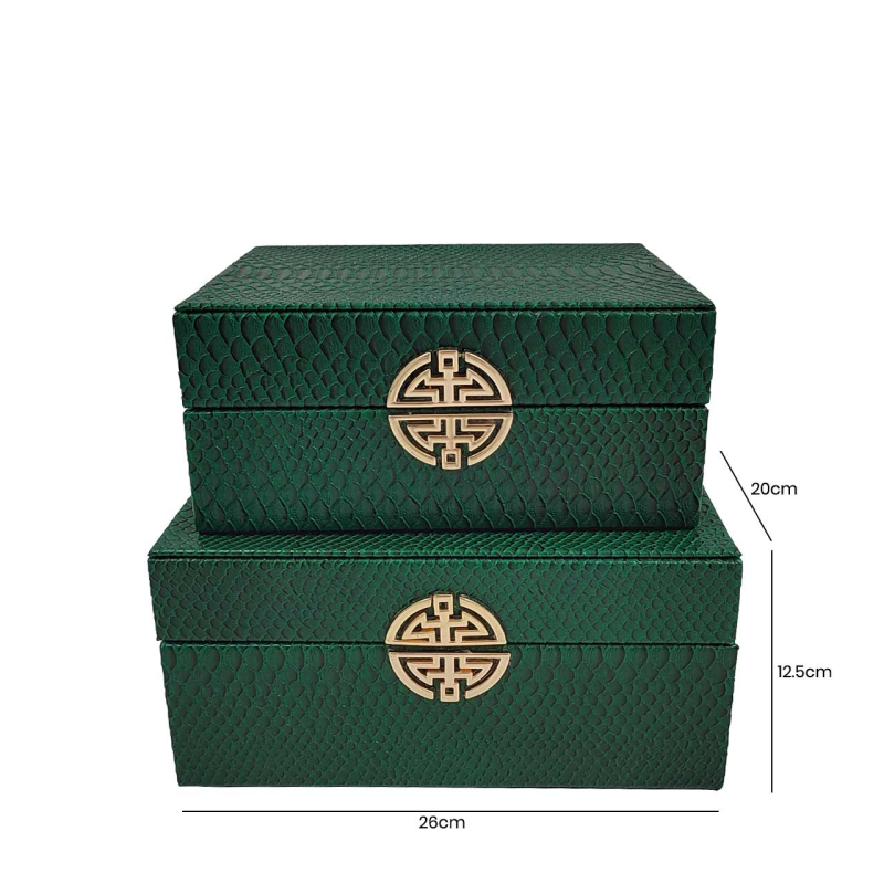 Set of 2 Jewellery boxes Green