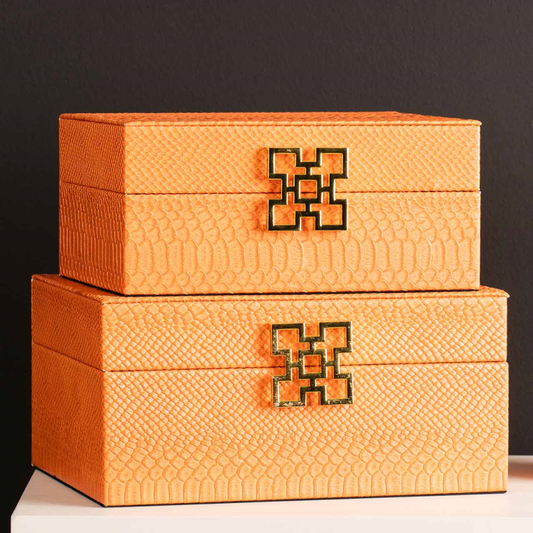 Set of 2 Jewellery boxes Orange