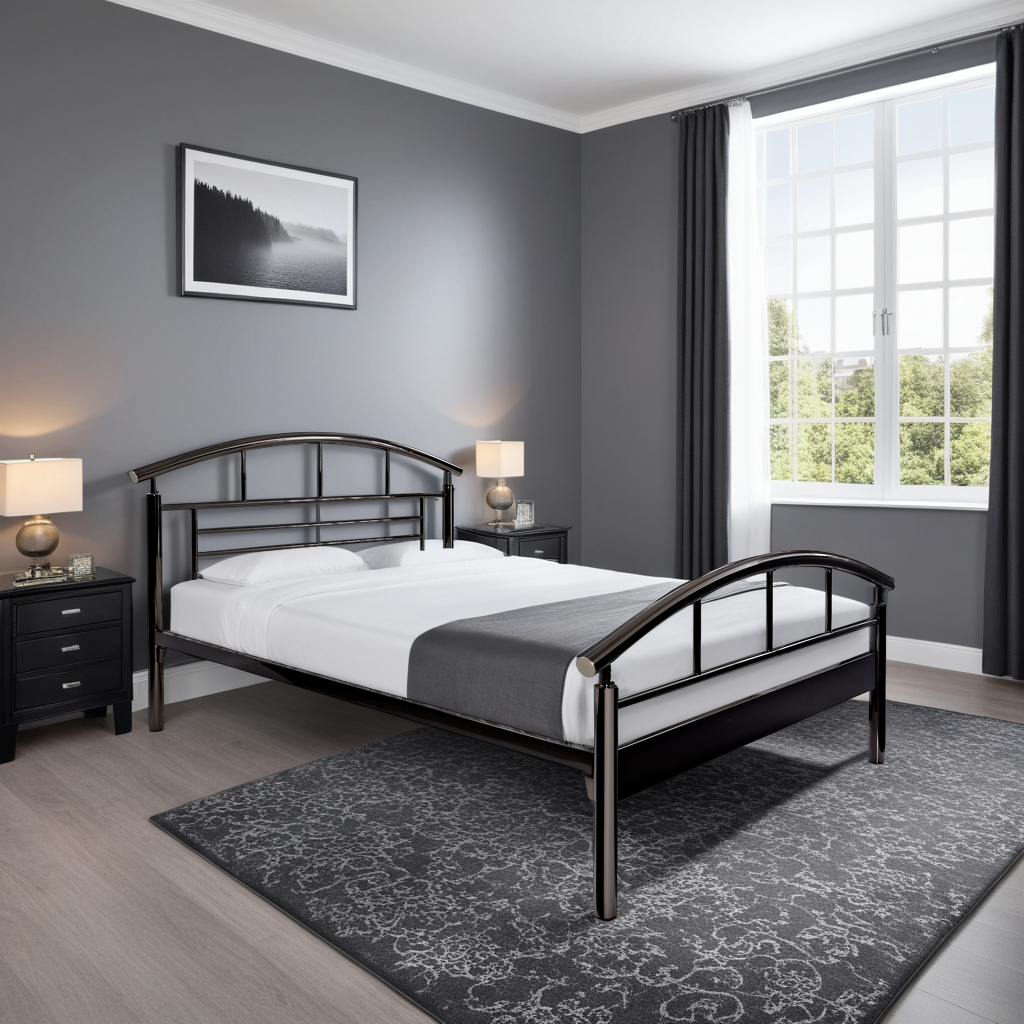 Jewell Premier Bed frame -Black Nickel