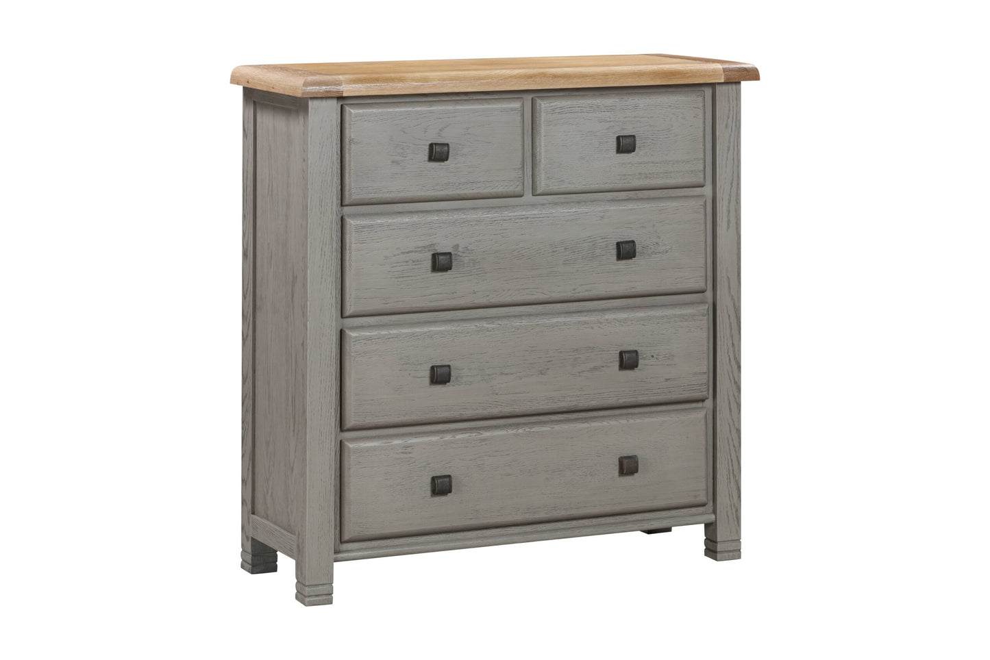 Noah 2 over 3 Drawer grey oak chest