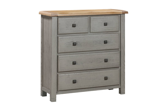 Noah 2 over 3 Drawer grey oak chest