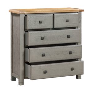 Noah 2 over 3 Drawer grey oak chest
