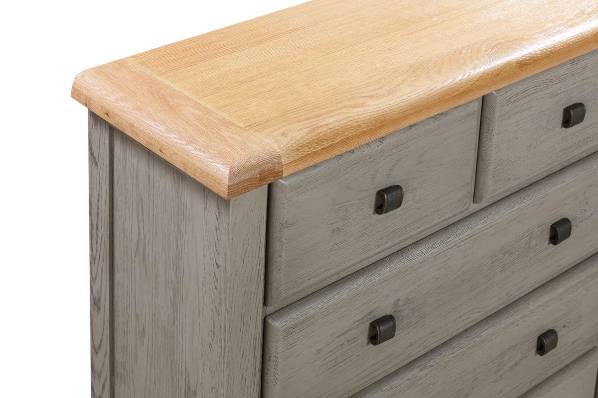 Noah 2 over 3 Drawer grey oak chest