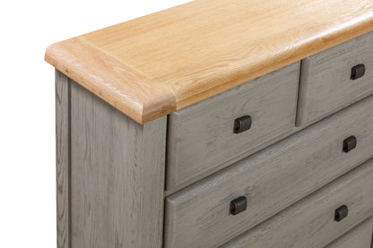 Noah 2 over 3 Drawer grey oak chest