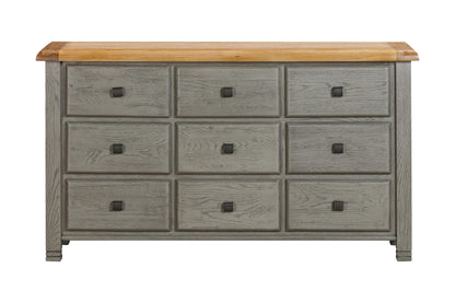 Noah 9 Drawer grey oak chest