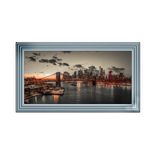 Evening view of manhattan skyline  - Liquid art