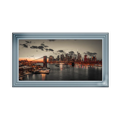 Evening view of manhattan skyline  - Liquid art