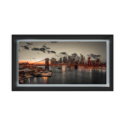 Evening view of manhattan skyline  - Liquid art