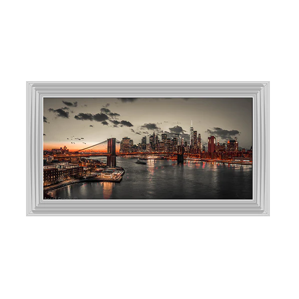 Evening view of manhattan skyline  - Liquid art