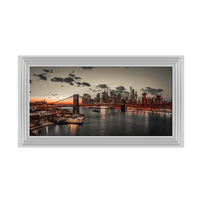 Evening view of manhattan skyline  - Liquid art